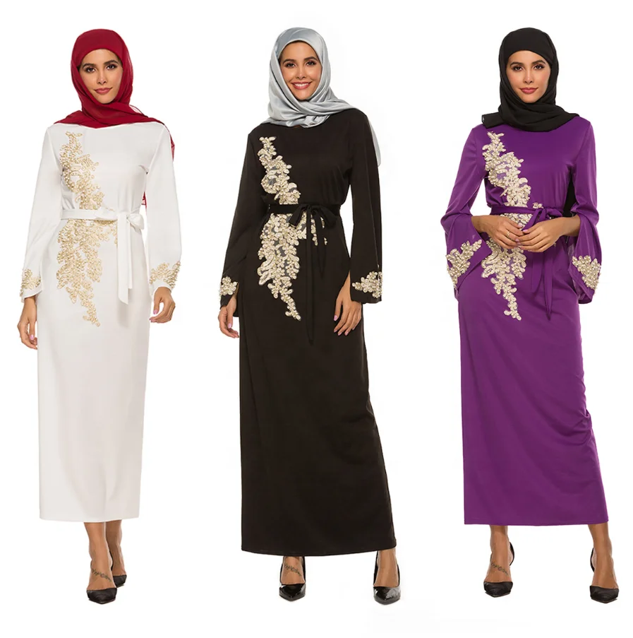 Causal Abaya Dubai Turkey Muslim Hijab Dress Kaftan Caftan Marocain Islamic Clothing Ramadan Dresses Islam Robe for Women Ladies