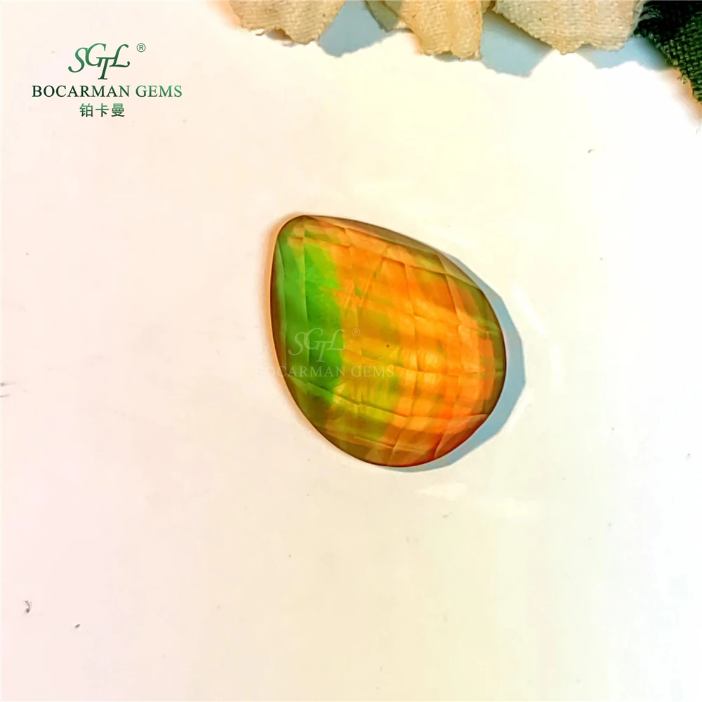 Sultanite Synthetic color changing gem diaspore jewelry Factory wholesale pear shape loose zultanit color change stone