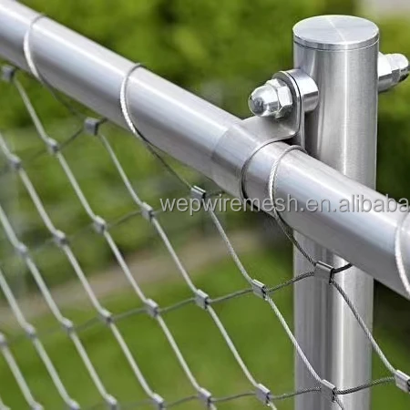 Safety zoo mesh flexible handwoven stainless steel wire rope mesh