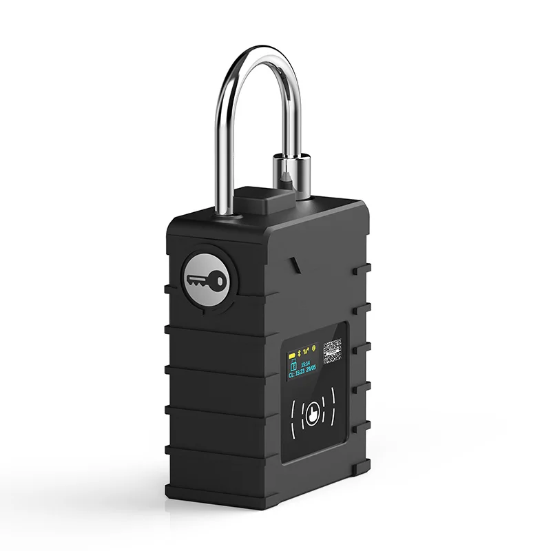 Electric door lock with unlock/lock alarm BT/GPS/NFC/RFID digital padlock