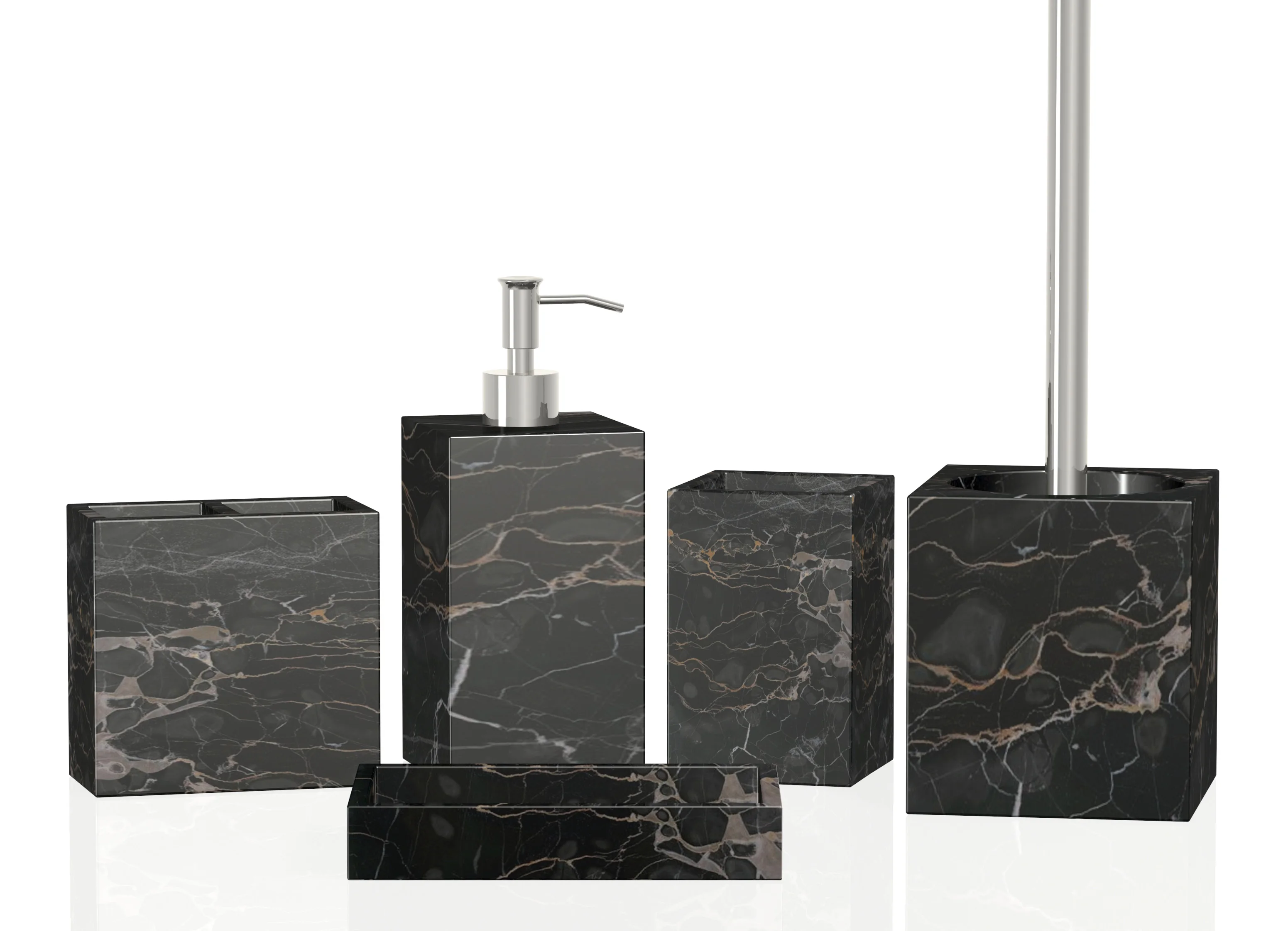 Marble Effects fashion Resin Bathroom Accessories Set for Home Hotel