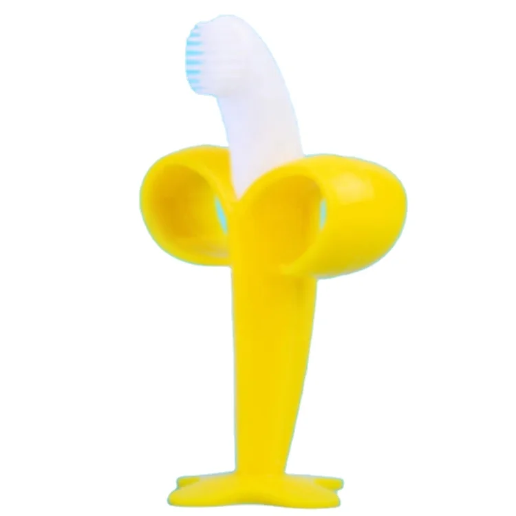 
Soft toy banana shape infant training toothbrush baby silicone banana toothbrush 