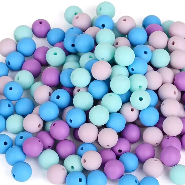 New product wholesale bulk 15 mm silicone teething beads focal silicone beads