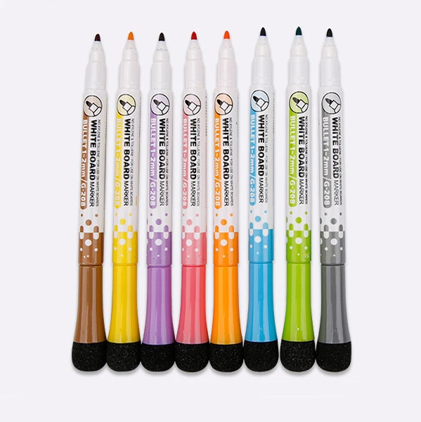 Erasable Magnetic Whiteboard Art Marker Pen with Felt Eraser and Magnets for home office school