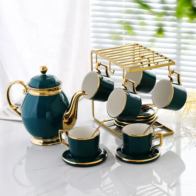 Northern Europe Coffee Cup Sets Coffee And Tea Set Color Porcelain Tea Sets