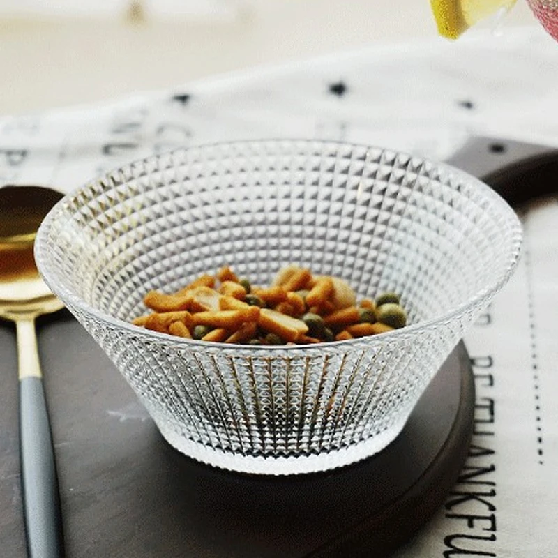 Wholesale Blinkmax glassware Dinnerware Glass Bowl Reticulated Transparent Glass Candy Bowl for Dried Fruits Glass Storage Bowls