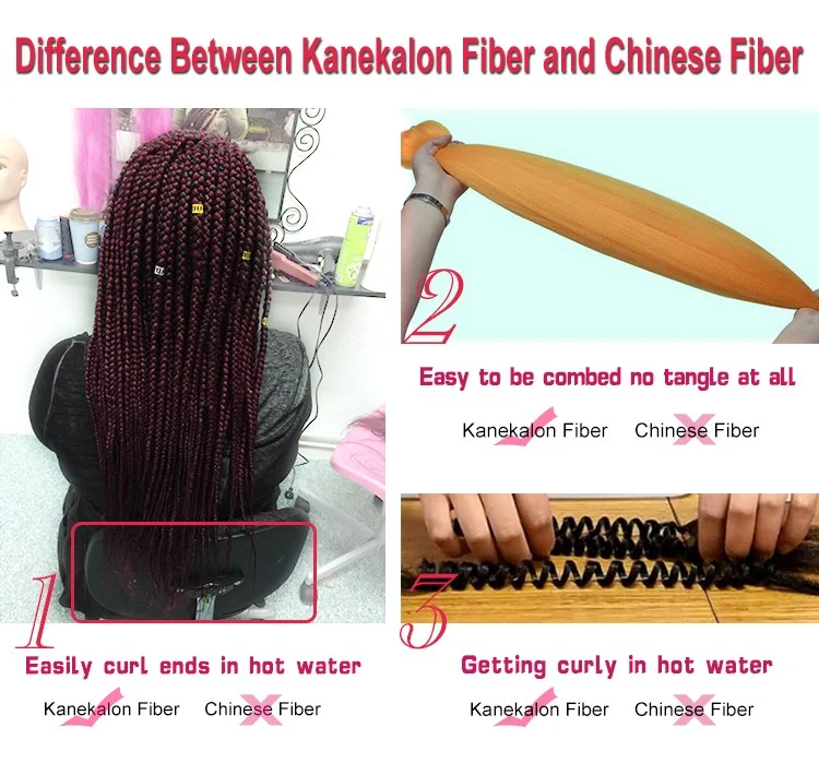 hot water setting tangle free 1 kg hair synthetic 100% japanese fiber synthetic hair