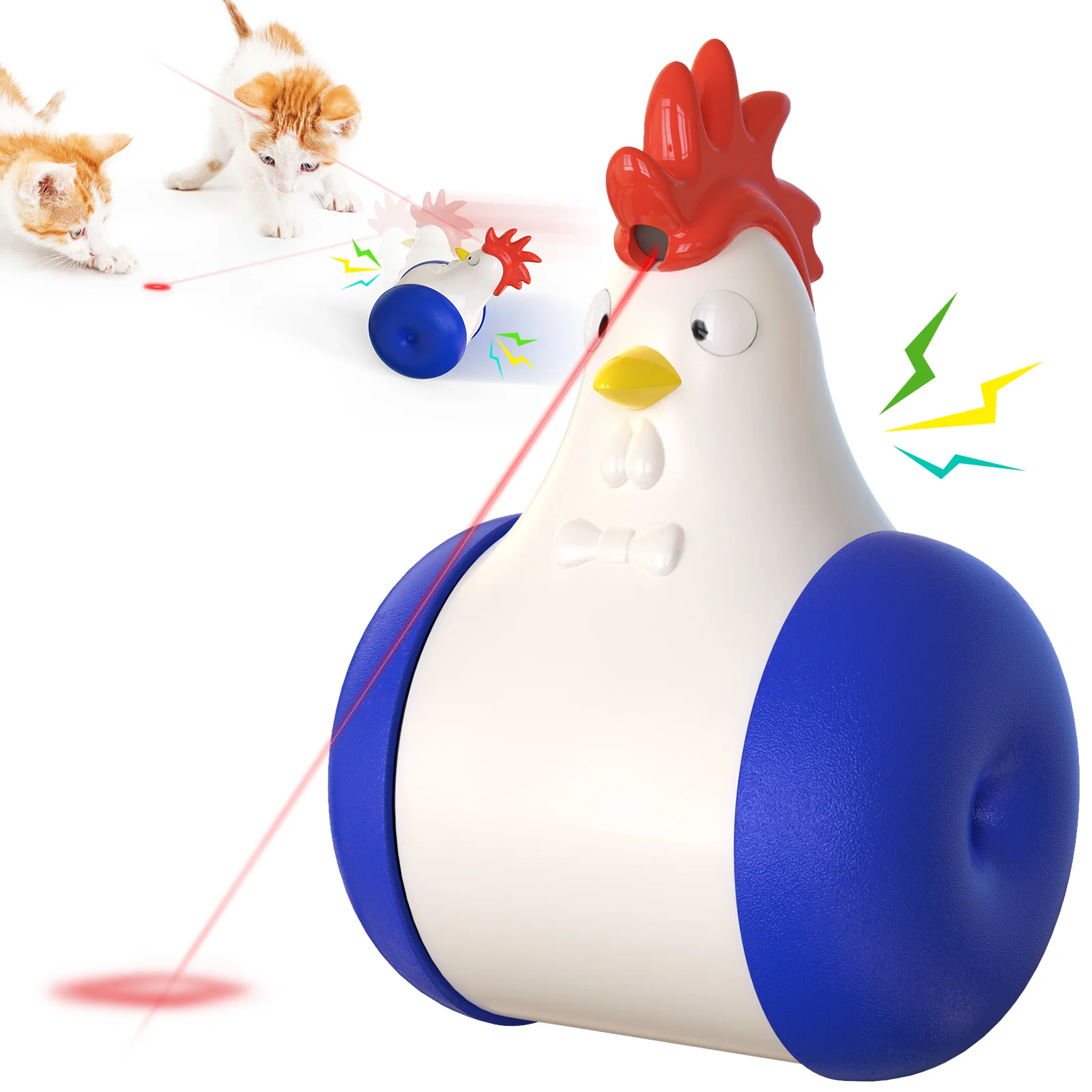 Multi-functional Automatic Balance Movement Chicken Shape Cat Laser Toy