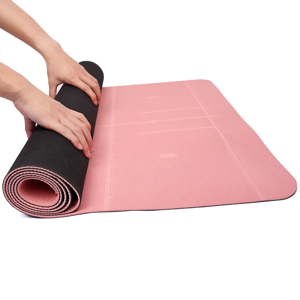 
2020 New Arrival Eco Friendly Non Slip TPE Yoga Mat, Body Alignment System, Natural Rubber Yoga Mat 