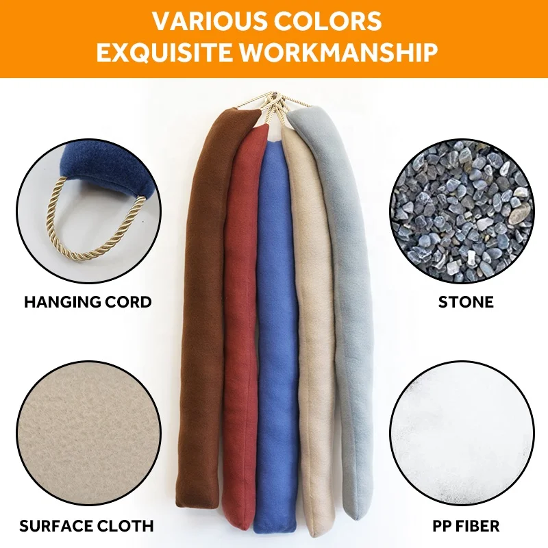 Door Draft Stopper 31 inches Heavy Duty Noise and Air Blocker Energy Saving Under Door Guard Fabric Under Door Draft Stopper