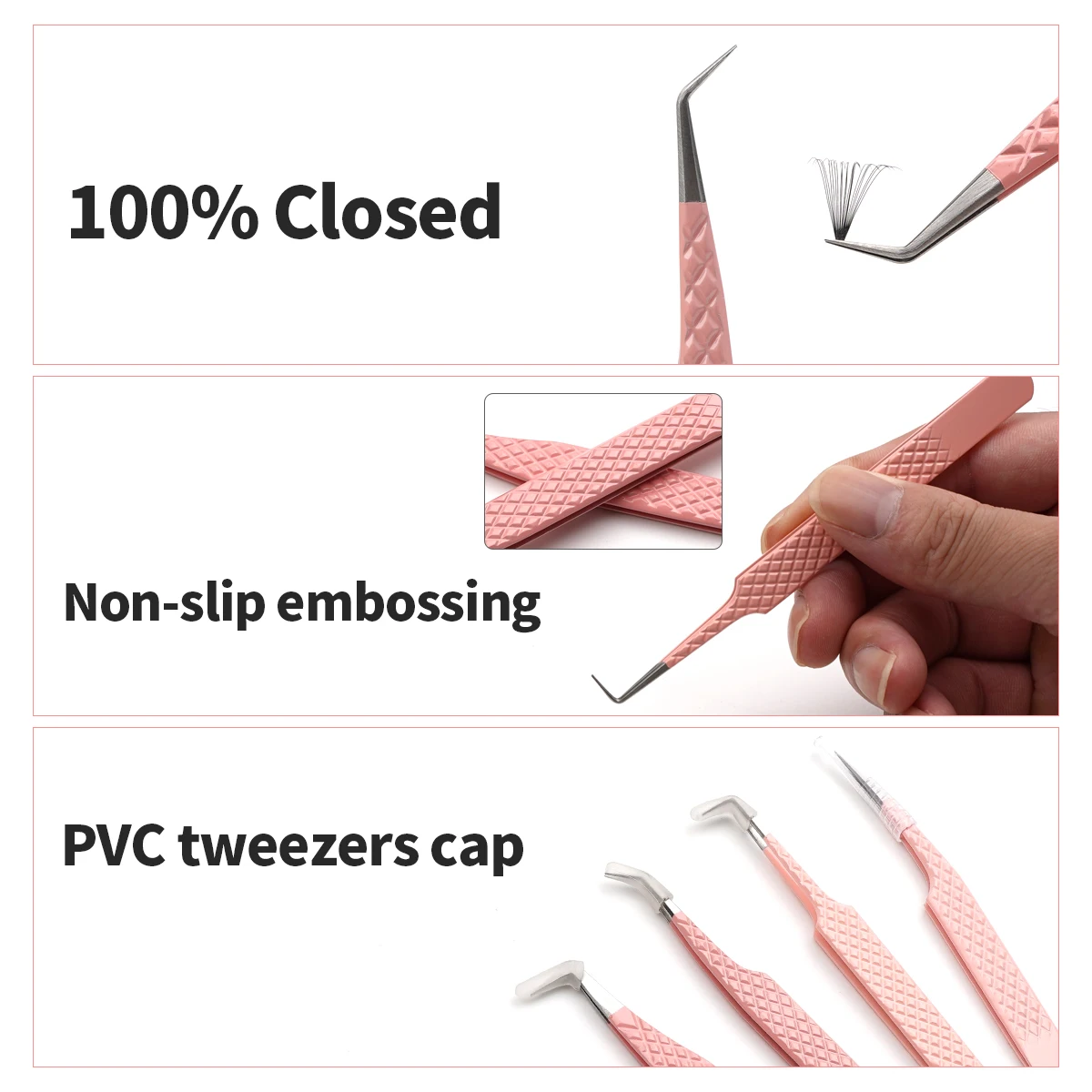 Tweezers Lash Fiber Tip 15 That Eyelash Tweezers Box Packaging for Eyelash Extension Rounded Tip with Case