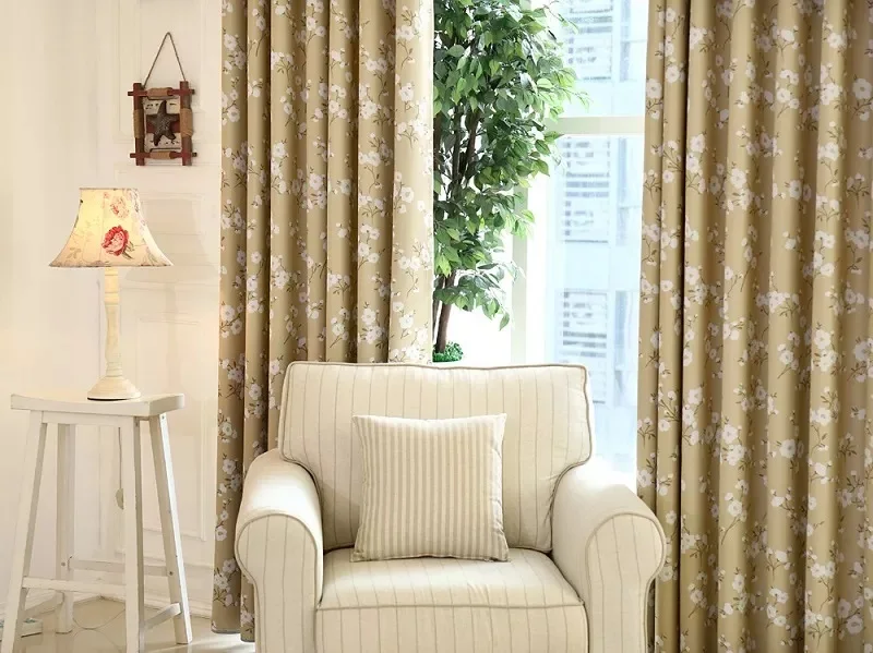 Hot Sell 3D Flower Printed Luxury Curtain Sets