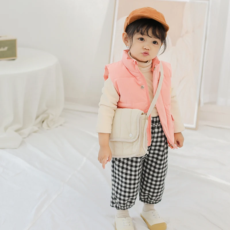 
Solid color thicken thermal autumn warm 0-3-year old baby unisex vest sleeveless O-Neck wholesale baby vest 