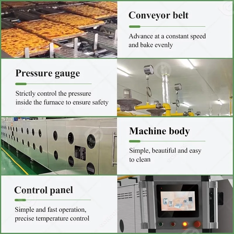 Automatic Bakery Biscuit Pita Bread Baking Equipment Industrial Tunnel Conveyor Oven Prices for Bakery