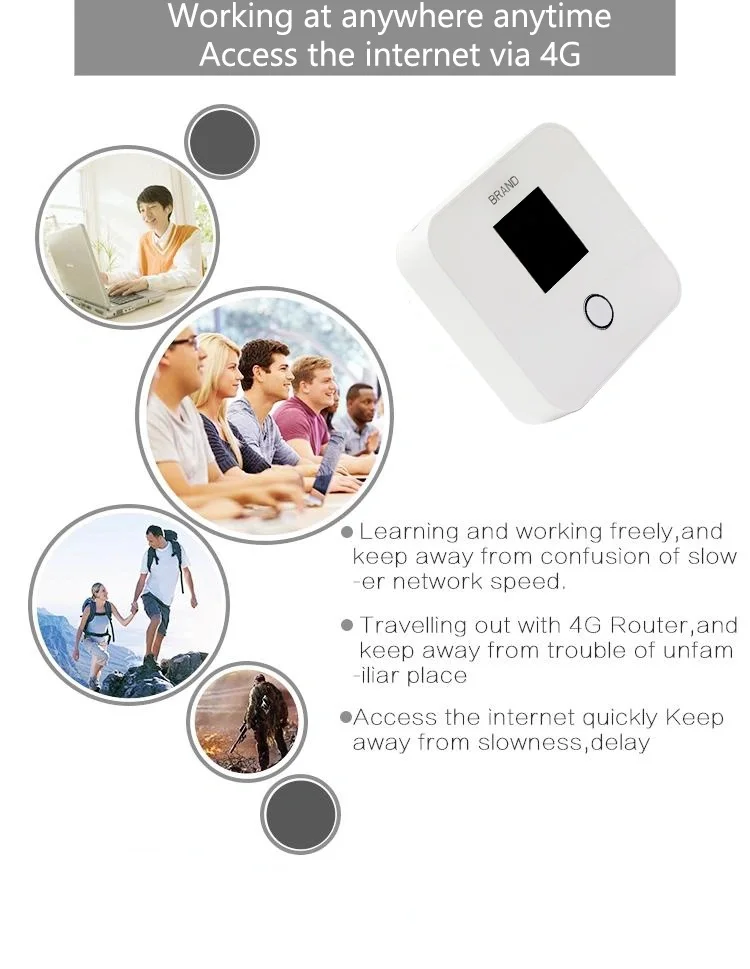 4G LTE 300Mbps Pocket Mobile WiFi Hotspot Router Mifis with LCD Display