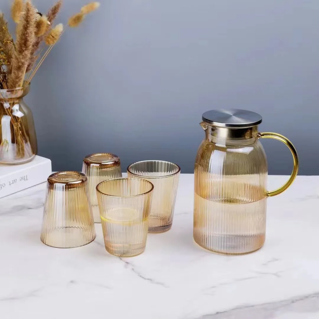 glass teapot and cup set Borosilicate glass tea pot