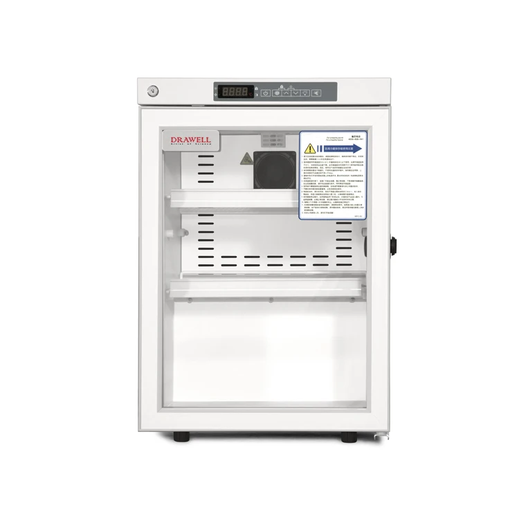 Glass Locking Door Laboratory Freezer 2~8c Small Pharmacy Refrigerator