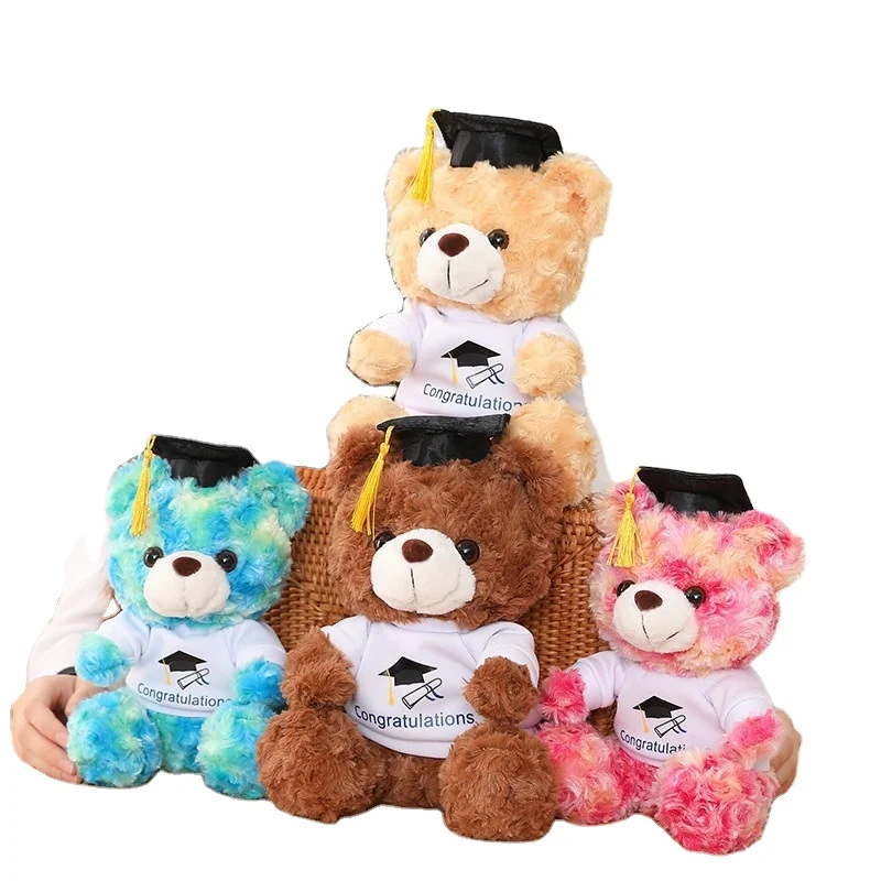 Hot Selling Graduation Gift Present Bachelor Teddy with Hat Doll Stuffed Animal Souvenir Bear Plush Toys oso de peluche