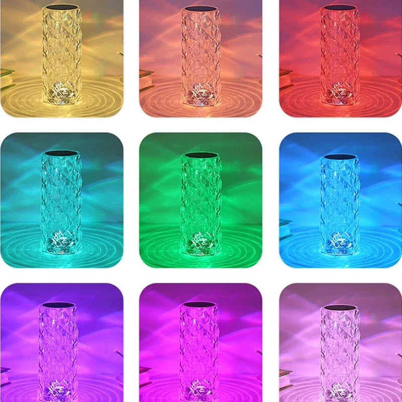 Crystal Atmosphere Lamp Light Luxury Creative Bedroom Head Projection Ins Net Red Decorative Table Lamp
