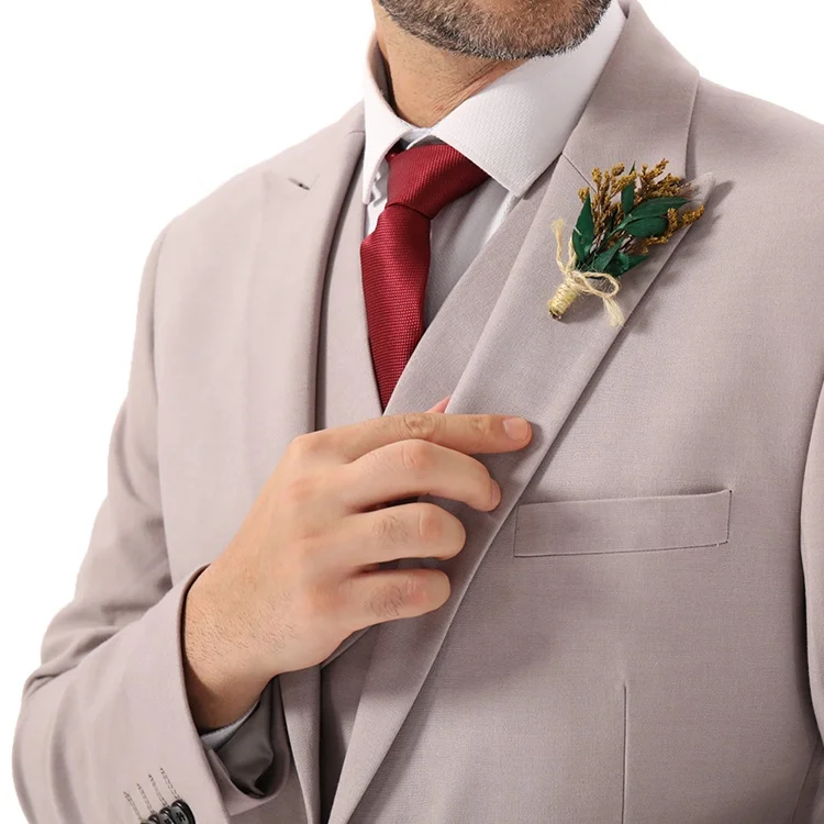 Мужской классический деловой костюм из 2 предметов, элегантный однотонный приталенный костюм, блейзер и брюки для вечеринки