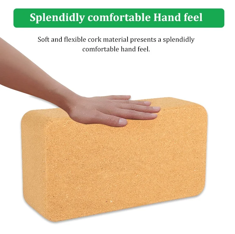 Eco Friendly Custom Logo Private Label Cork Yoga Brick High Density Wholesale 100% Natural Cork Yoga Block For Fitness