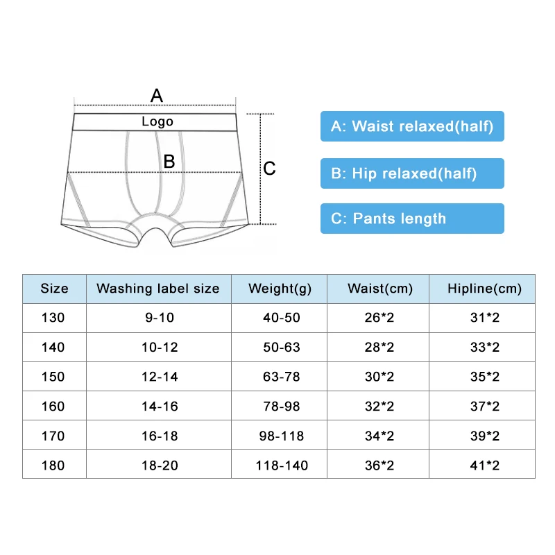 Factory price summer modal ice fabric teenager kids boxer boys underwear