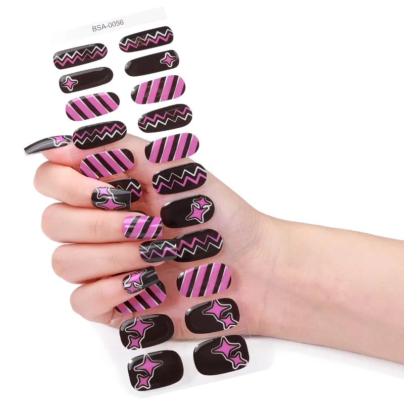Halloween Luminous Semi-Cured Gel Nail Wraps Long Lasting Gel Nail Stickers 60s LED Lamp Need Nail Art Accessories