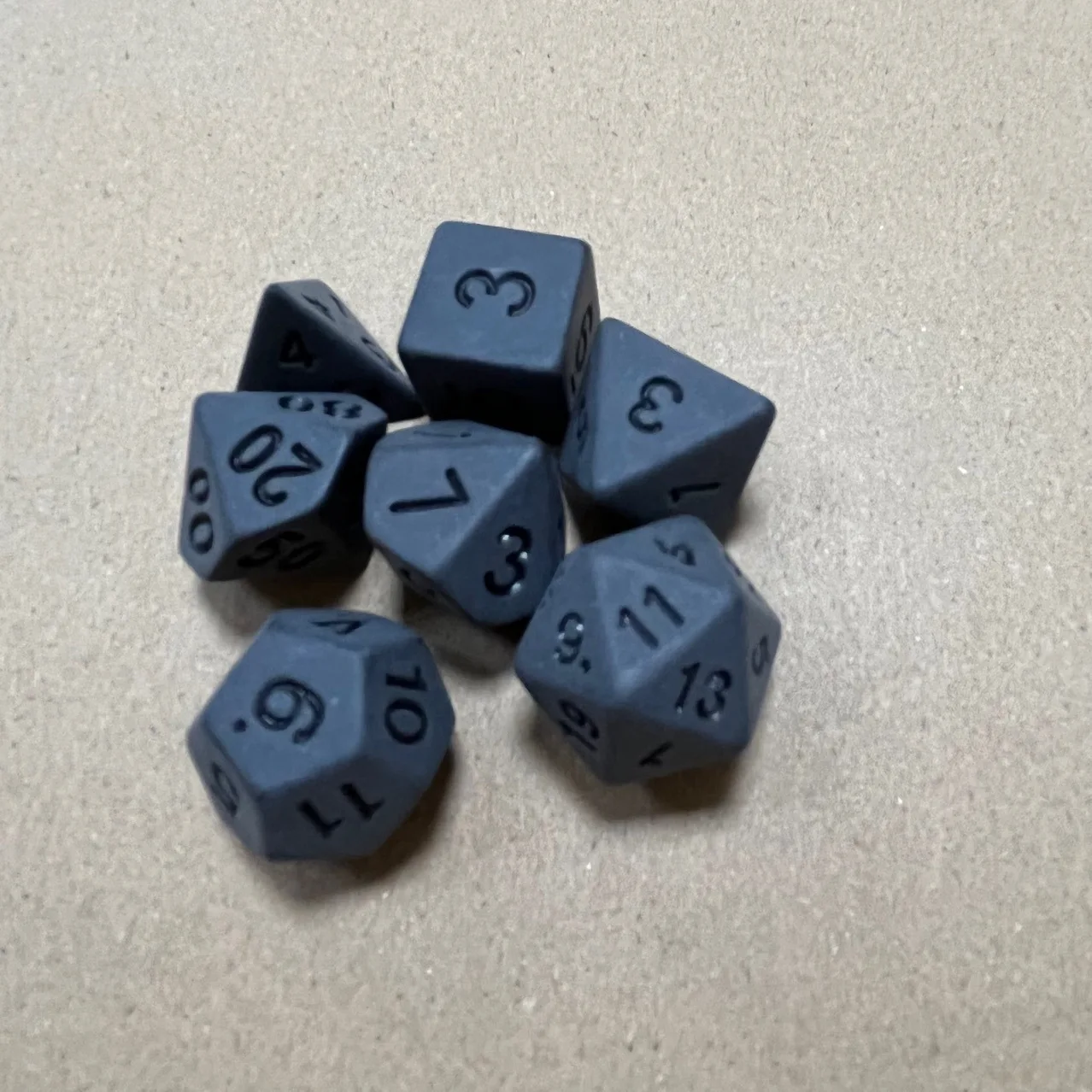 wholesale 7 Pieces Polyhedral Black Obsidian Stone Dice Dungeons and Dragons d&d RPG Dice Set