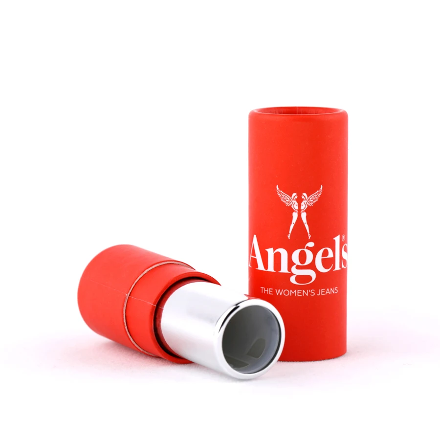 Cosmetic recycled push up white pink black white kraft chapstick packaging lip balm tubes cardboard