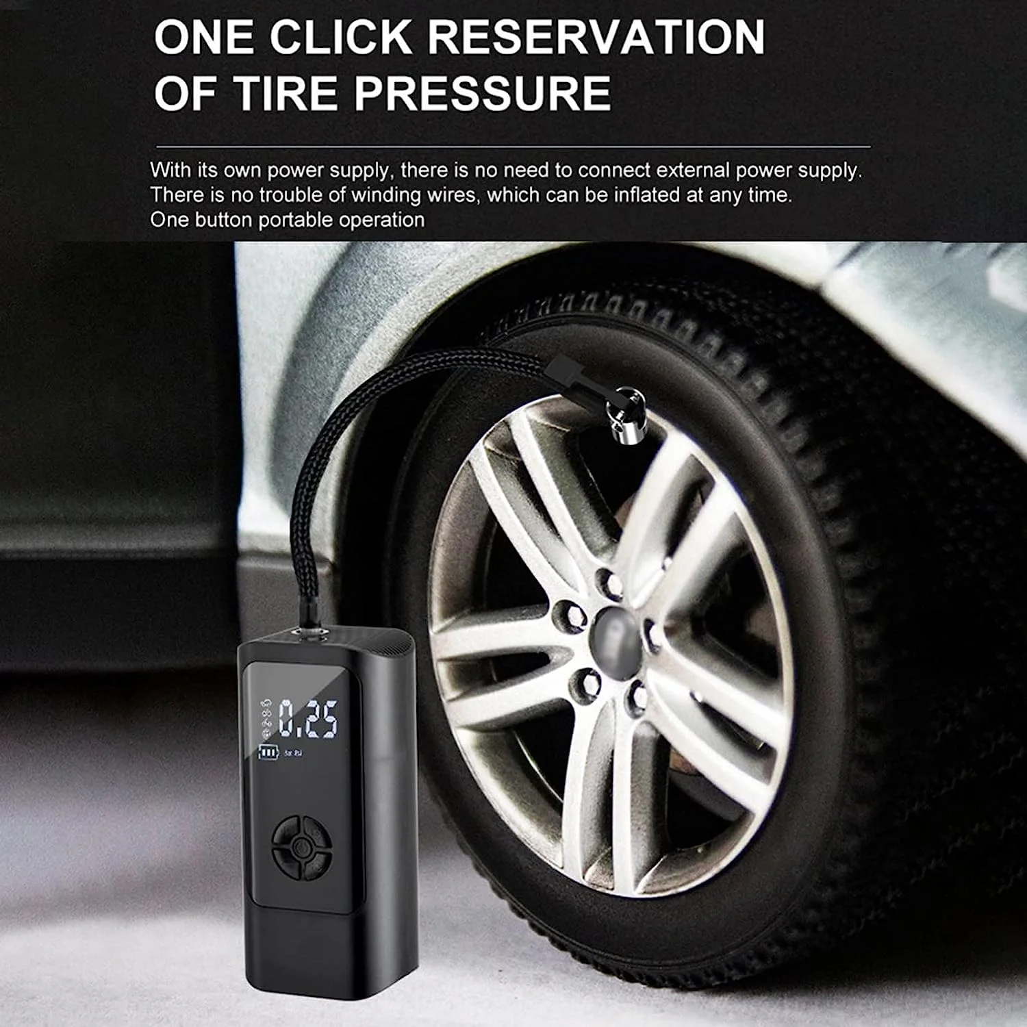 Electric Portable Digital Wireless Cordless Car Air Pump Tire 150psi 6000mAh 12V Air Compressor Car Tyre Inflator