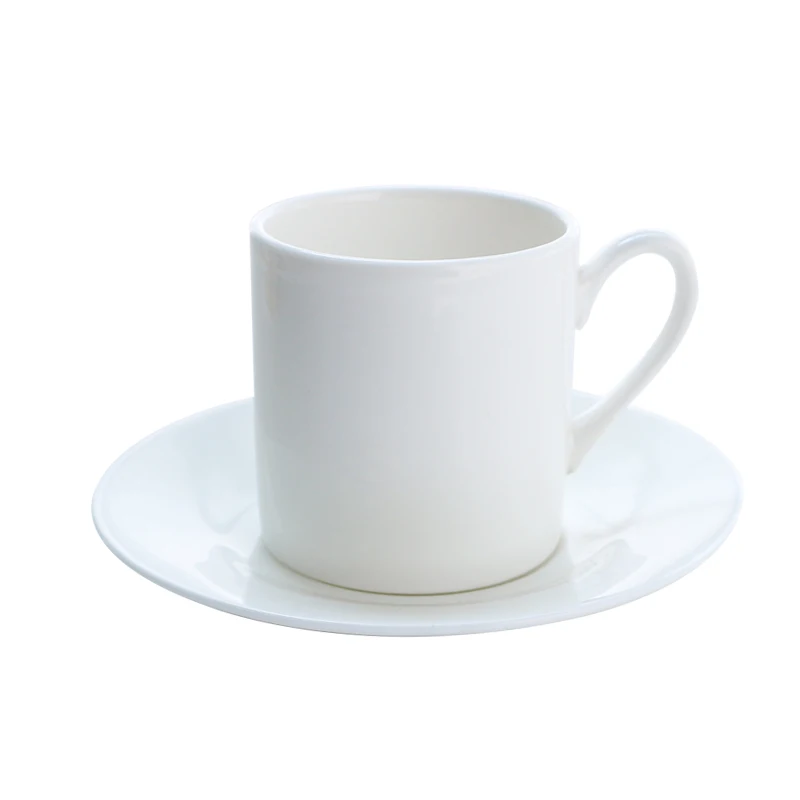 new design fine bone china white coffee cup  modern white porcelain cute cup and saucer set