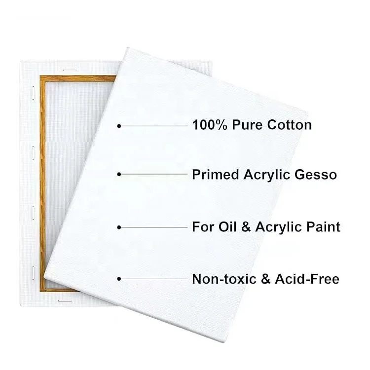 Art Studio Amazon Stretched Canvas Pure Cotton Wood Frame Lienzo Tensado Blank Wholesale Stretched Canvas for Painting