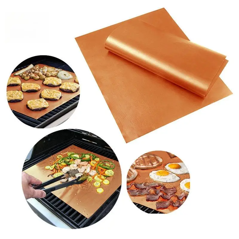 2024 Germany Uk Nonstick BBQ Grill Mat PTFE Fiberglass Baking Liner for Machine-Made Charcoal Cooking BBQ Accessories