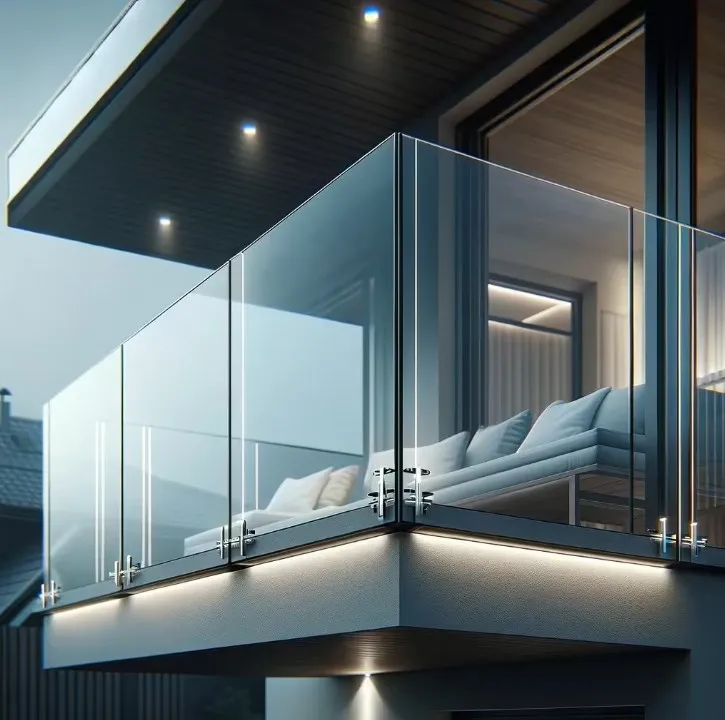 CBMmart Modern Outdoor Glass Railing Balustrades Stand Glass Railing System High Quality Handrail Railing Glass