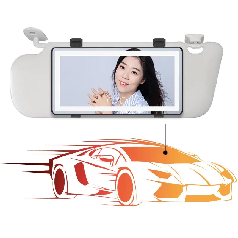 Car Visor Mirror  Makeup and Travel Vanity Mirror in a Car LED Light Cosmetic Mirror Clip on Sun Visor Adjustable Brightness
