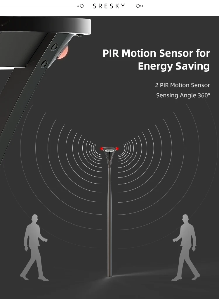 Solar garden light decoration and lighting all in one high brightness outdoor lamp with pir motion sensor