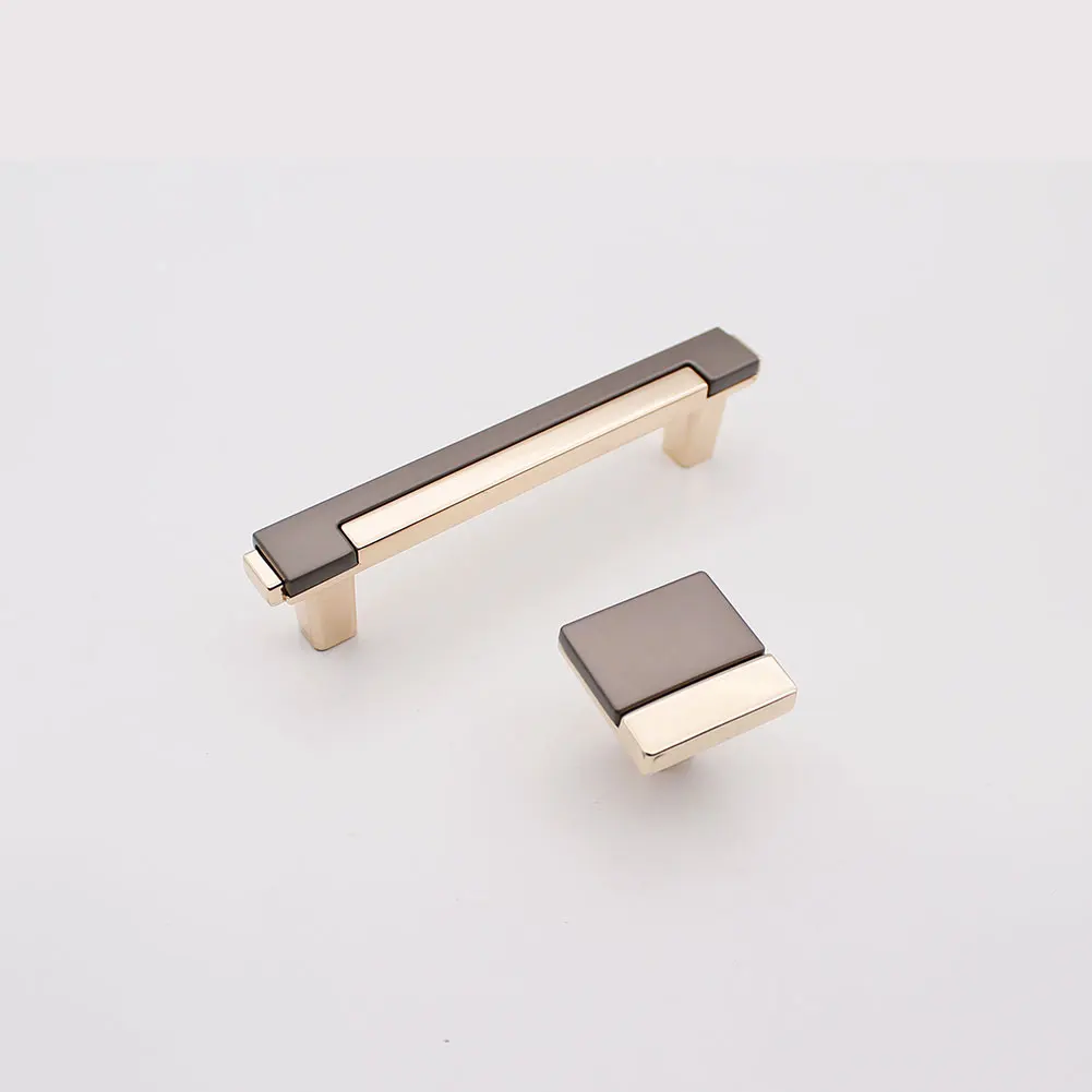 Top Quality Modern Gold White Chrome Black Combination Single Hole Knob Zinc Alloy Shoe Cabinet Wardrobe Handle