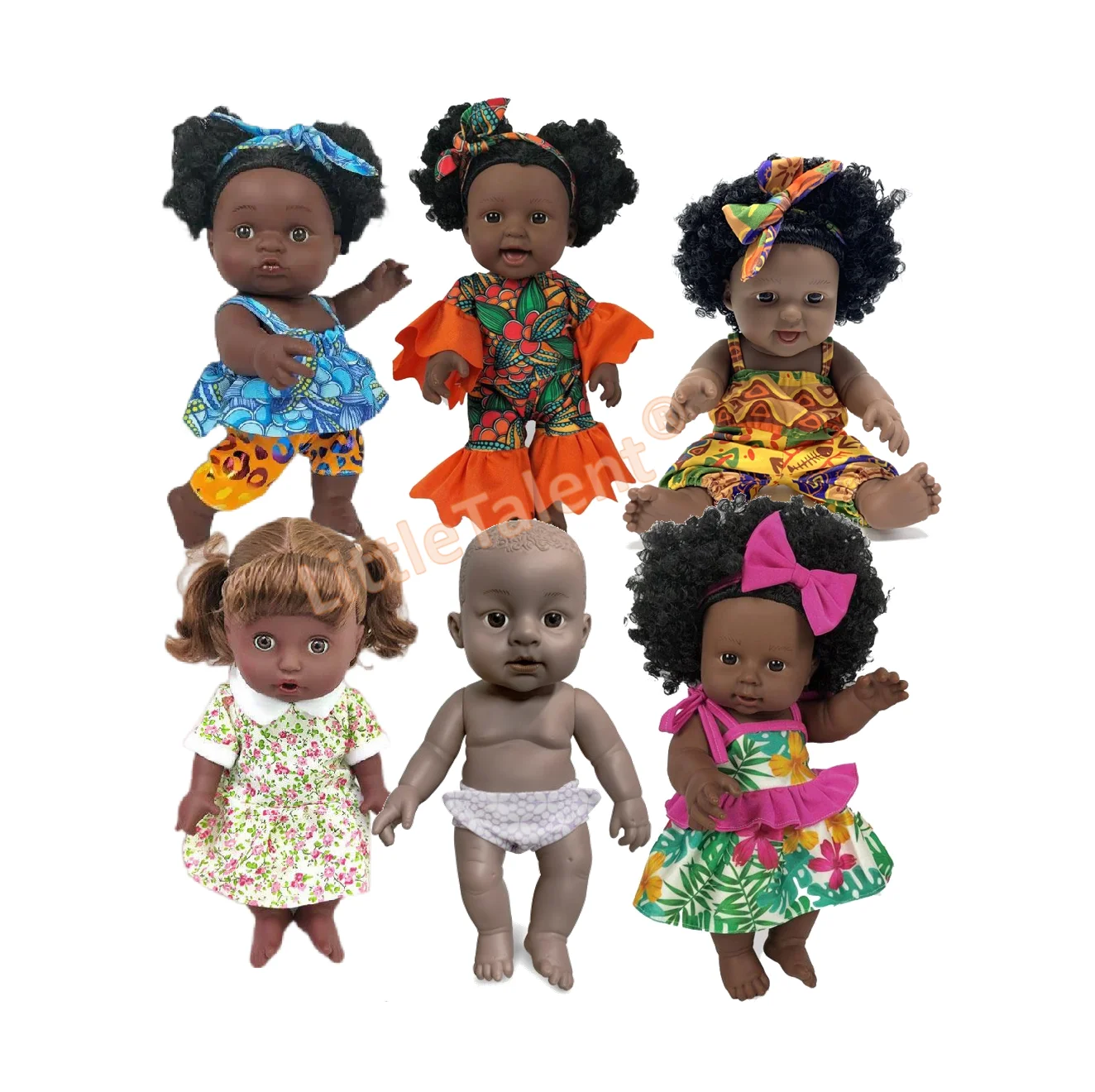 Poupee pour enfants african black doll 18 inch afro doll 20/30/48 CM black barbi doll african American blackdoll