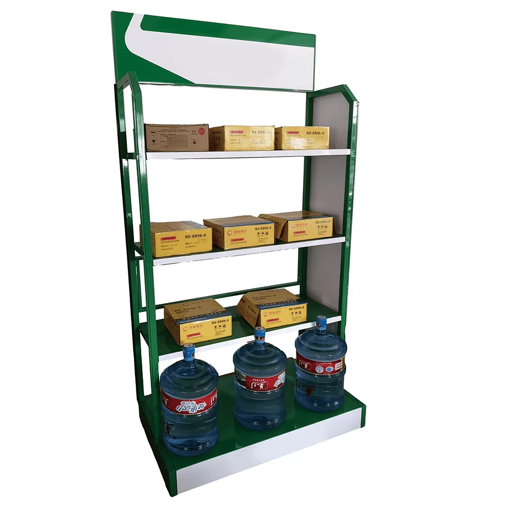 Heavy Duty 4 Tiers 4S Auto Shop Metal Engine Oil Display Stand Flooring Car Lubricant Oil Display Rack