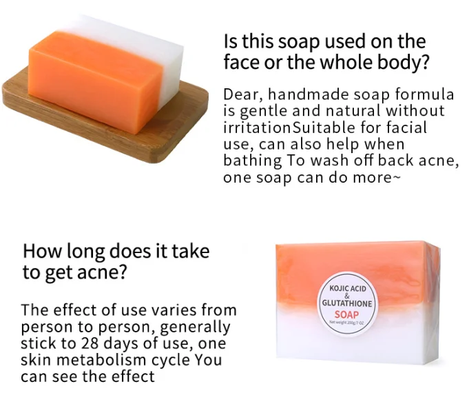 Wholesale Natural Organic Skin Lightening Bath Soap Body Whitening Handmade Papaya Soap Kojic Acid Glutathio ne Face Soap OEM