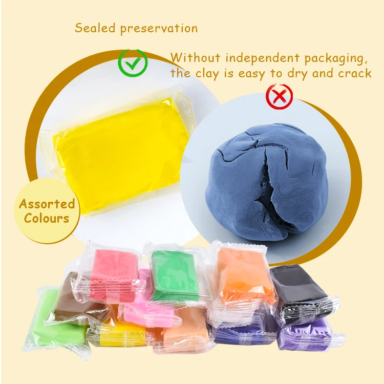 modeling 12 color air clay dry super light bag space polymer diy soft