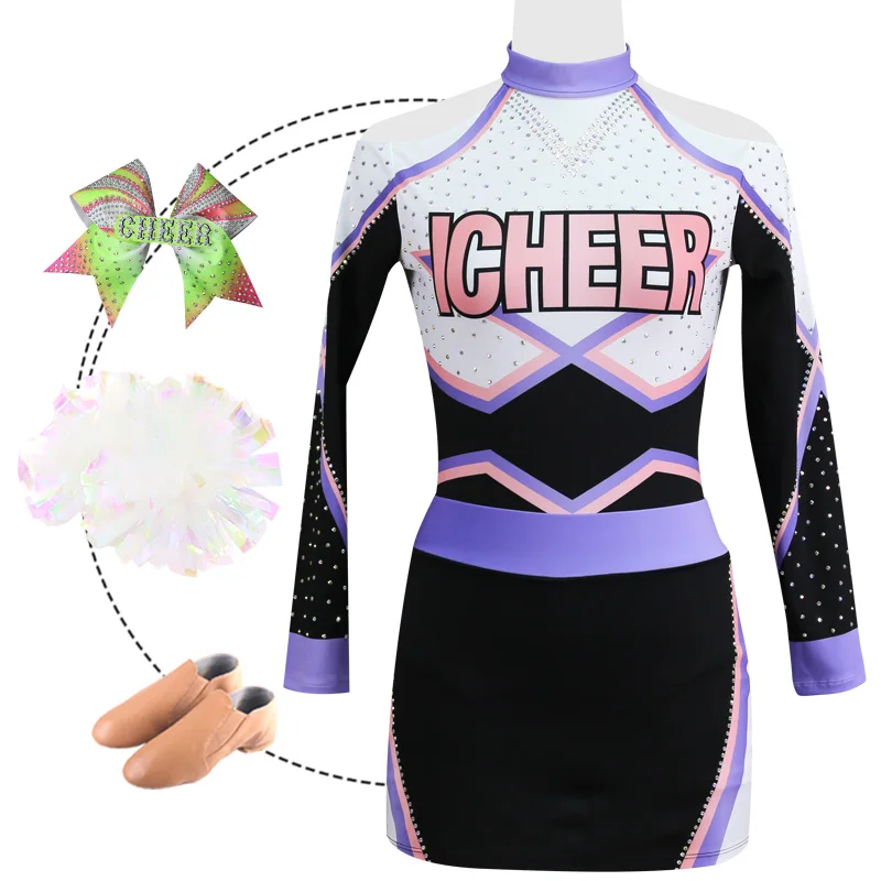 Latest Long Sleeve Adult Rockstar Cheerleading Uniforms Cheerleading Uniform Allstars Rockstar Adult Cheerleader Outfit