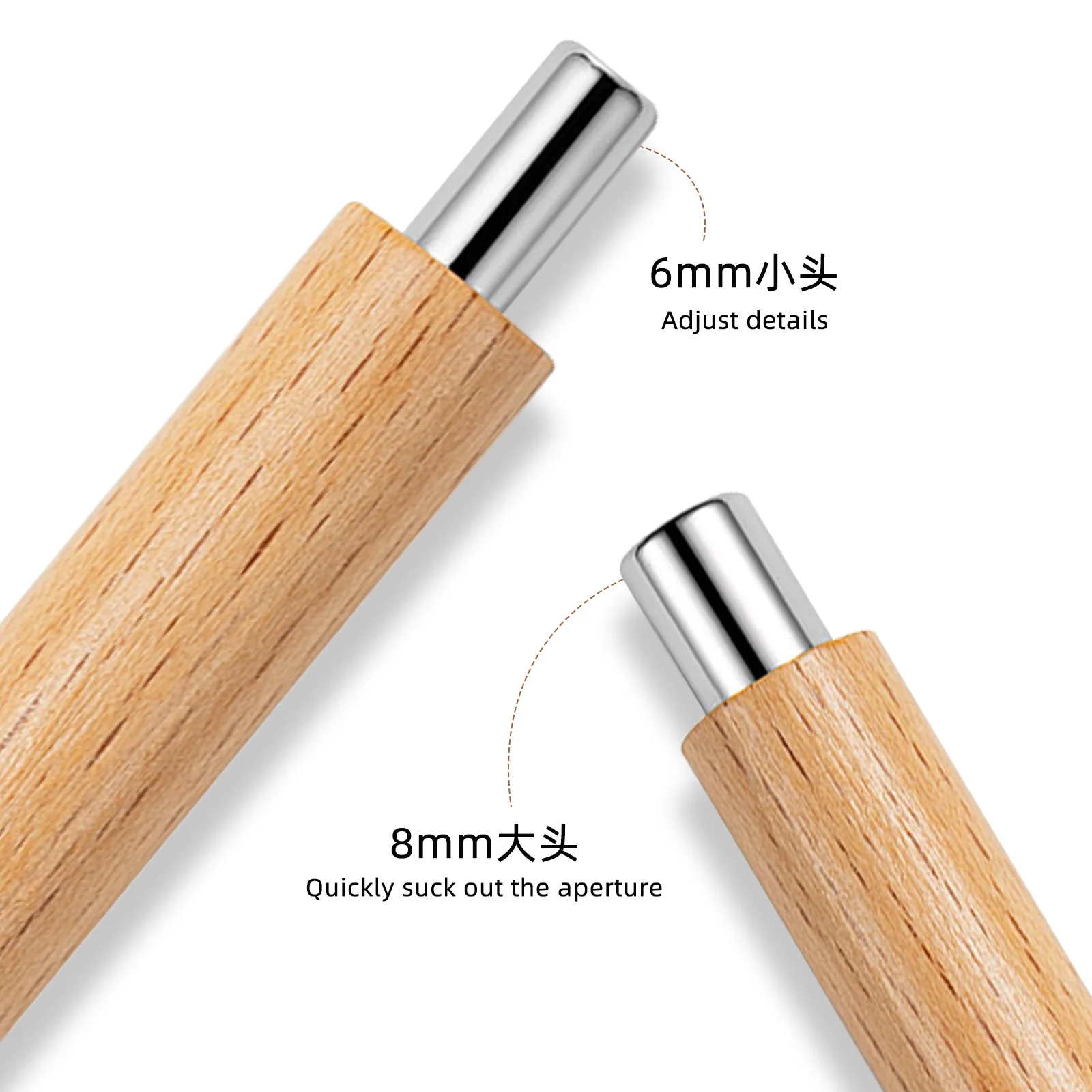 Nail magnet Small wand Wooden pole double head magnetic rod Cat eye wide light Rolling pin magnet anti-fall nail tool