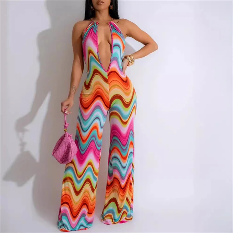 2025Winter Wears Womens Wholesale Sleeveless Camou Jumpsuit