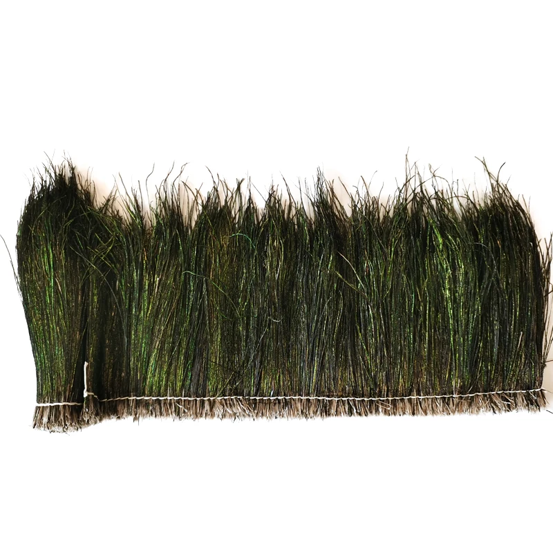 15-20 см натуральный переливающийся зеленый павлин дымоход/травяные перья