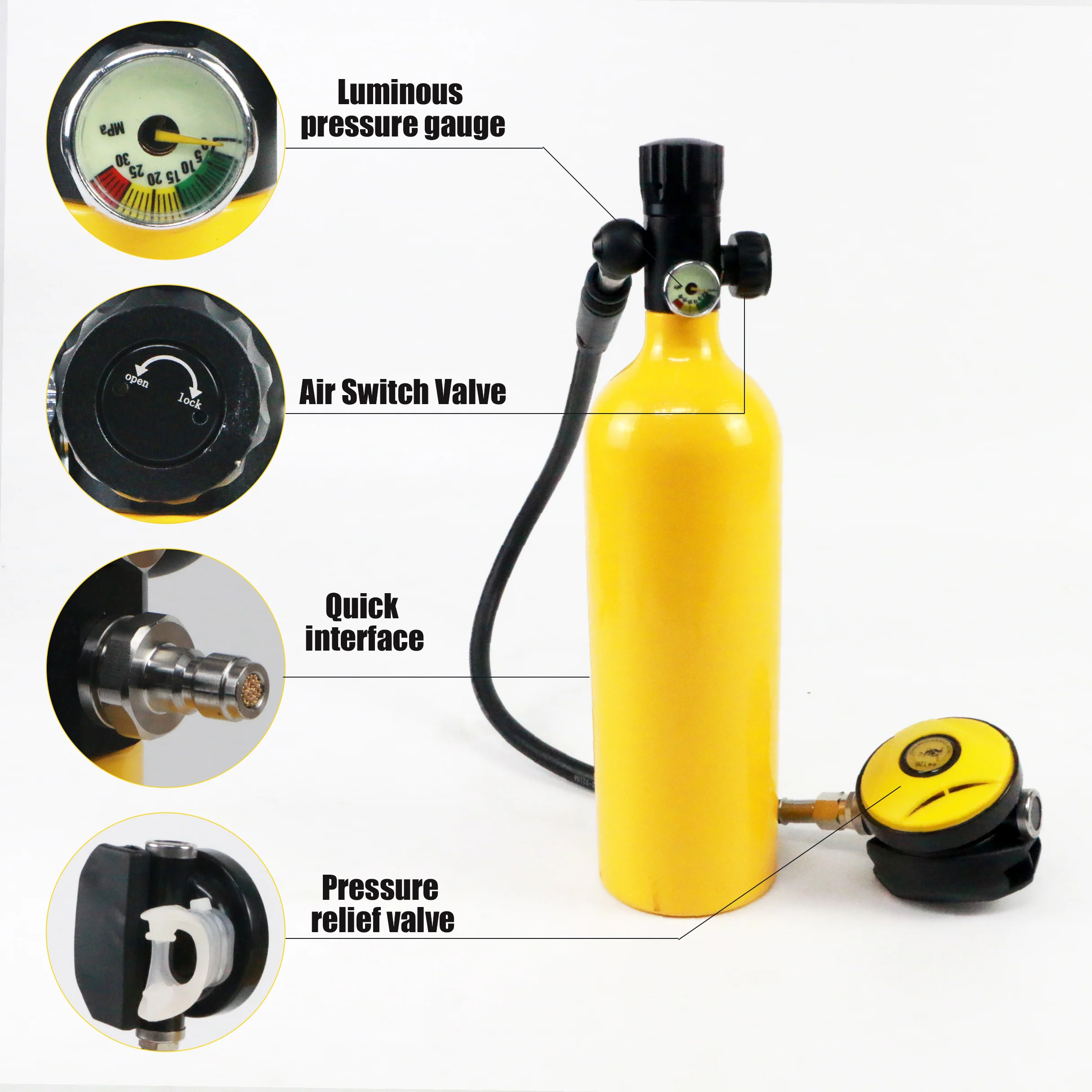 Oxygen Cylinder Scuba Tank with Mask Diving Equipment Professional Underwater Breath Equipment Set