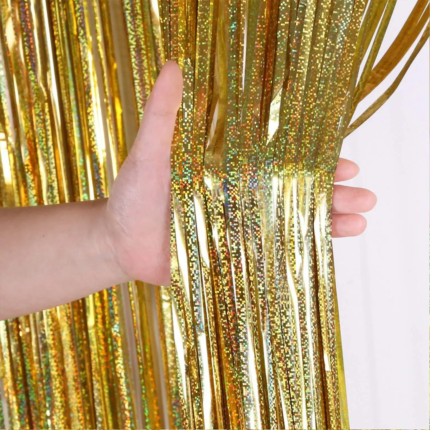 Popular Metallic Tinsel Foil Fringe Streamer Curtains Backdrop Party Decoration Supplies for Photo Booth Props Birthday Wedding