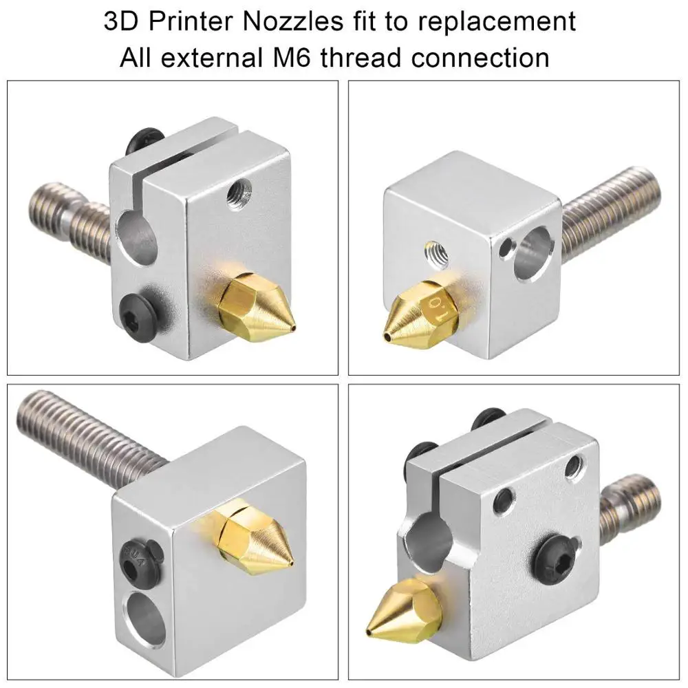 3D printer accessories MK8 Nozzles Extruder Nozzle Extruder Print Head 1.75mm for 3D Printer MK8 brass nozzle