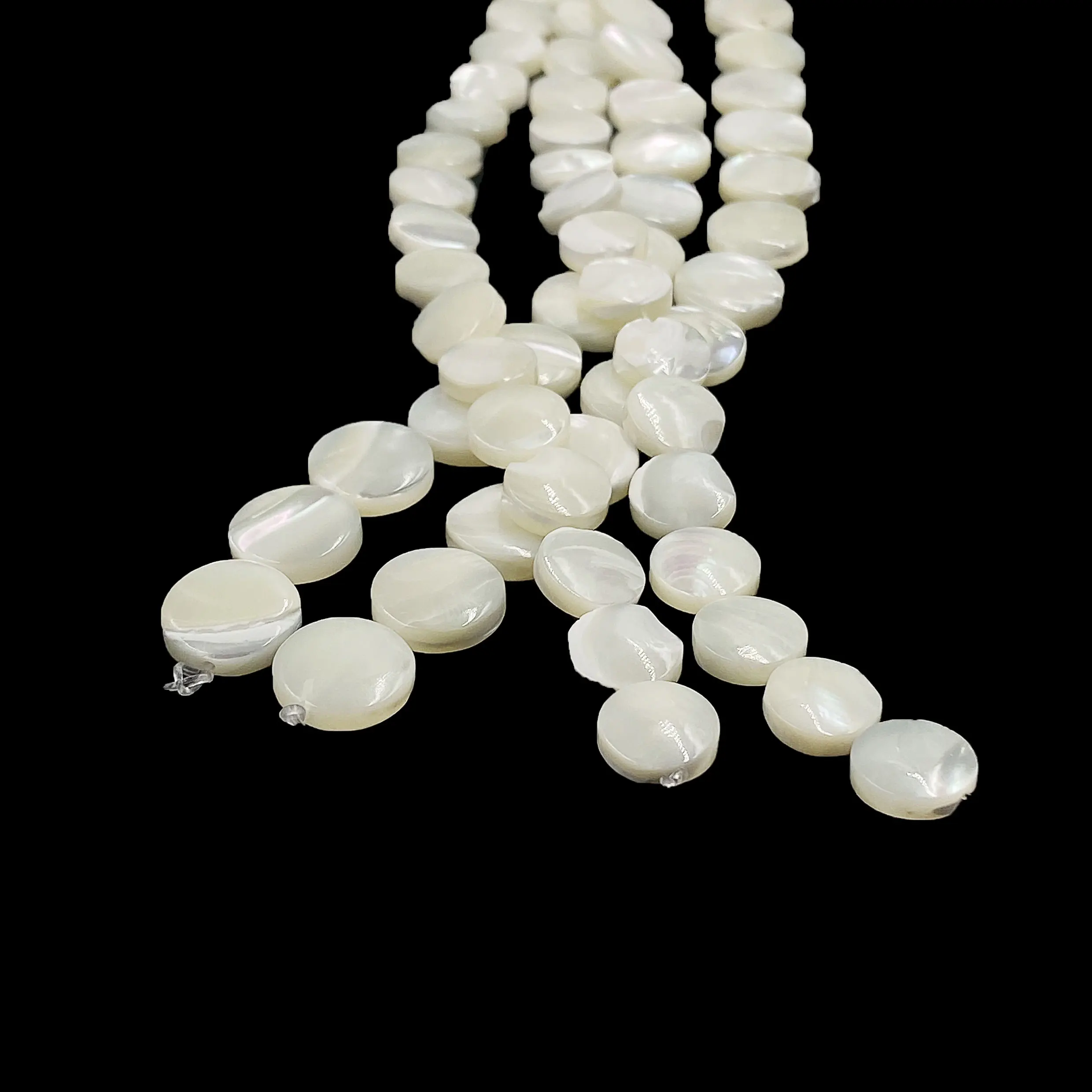 Fashion Baroque Natural Pearl Loose Beads Creative Natural White Flat Round Shape Shell Beads for Jewelry Making