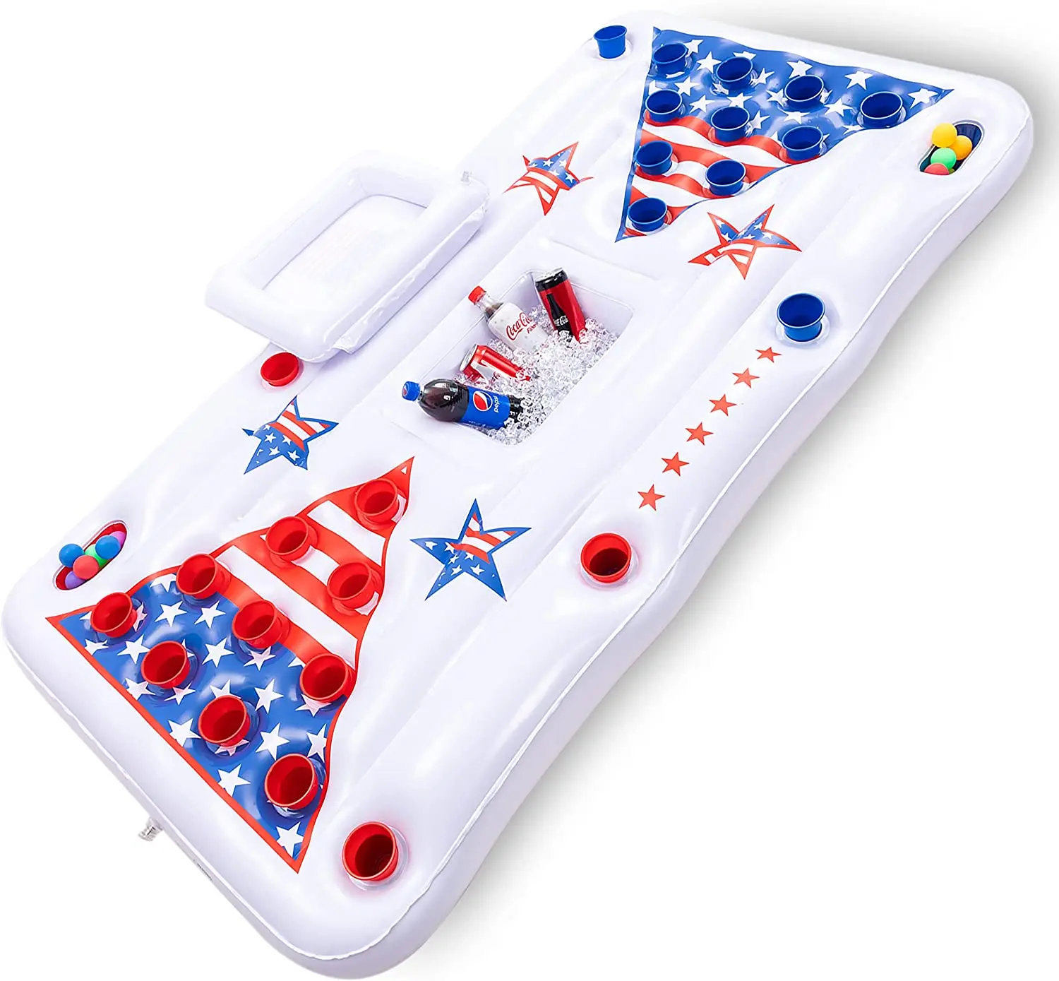 Floating on water, floating on cup holes, floating on national flag patterns funny floating in swimming pool in summer